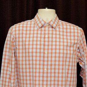 Banana Republic Non Iron Cotton SLIM FIT Long Sleeve Mens Plaid Shirt Sz. M Mint